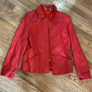 Paolo Santini vintage red leather jacket